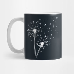 Dandelion Minimalist Musical Note Black and White by Tobe Fonseca Mug